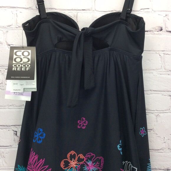 Coco Reef One Piece Swimsuit Women's Size 8/10 Bust 32/34C Underwire 5 Way Dress - Picture 11 of 13